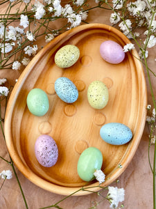 Wooden Mini Speckled Egg Trinket Tray