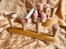 Load image into Gallery viewer, Wooden Icecream Cone Holder (4 hole)